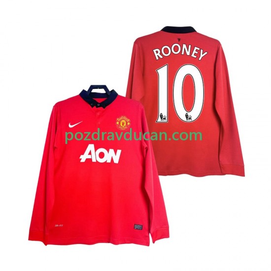 Nogometni Dresovi Manchester United Rooney 10 2013 2014 Retro Muški Domaći dres Dugi Rukav