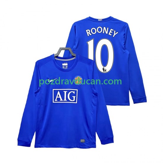 Nogometni Dresovi Manchester United Rooney 10 2009 Retro Muški Treći dres 2008 Dugi Rukav