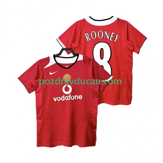 Nogometni Dresovi Manchester United Rooney 8 2005 Retro Muški Domaći dres 2006 Kratkih Rukava