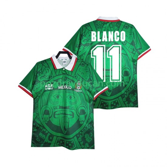 Nogometni Dresovi Meksiko BLANCO 11 Retro Muški Domaći dres 1998 Kratkih Rukava