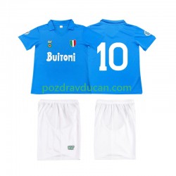 Nogometni Dresovi Napoli 10 1987 1988 Retro Dječji Domaći dres Kratkih Rukava