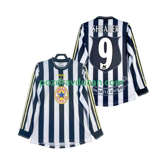 Nogometni Dresovi Newcastle United SHEARER 9 1997 Retro Muški Domaći dres 1999 Dugi Rukav