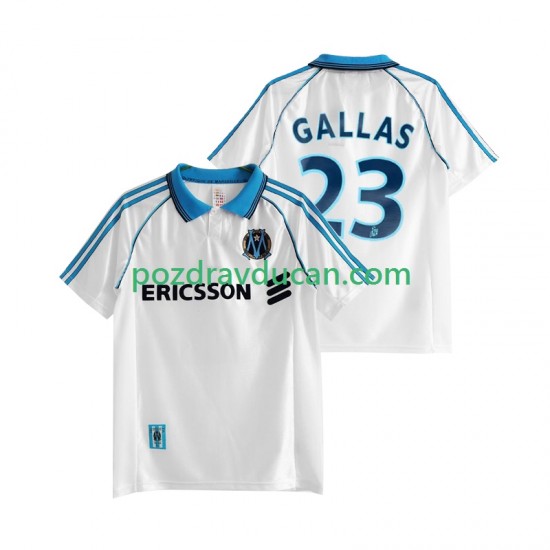 Nogometni Dresovi Olympique de Marseille Gallas 23 Retro Muški Domaći dres 1998 1999 Kratkih Rukava