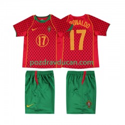 Nogometni Dresovi Portugal Cristiano Ronaldo 17 Retro Dječji Domaći dres 2004 Kratkih Rukava