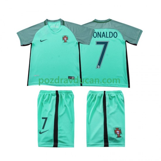 Nogometni Dresovi Portugal Cristiano Ronaldo 7 2016 Retro Dječji Gostujući dres Kratkih Rukava