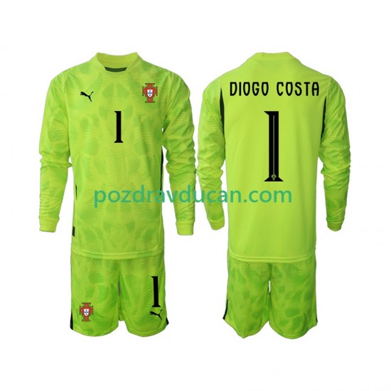 Nogometni Dresovi Portugal Diogo Costa 1 Vratar Dječji Domaći dres 2025 Dugi Rukav