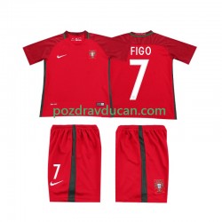 Nogometni Dresovi Portugal FIGO 7 2016 Retro Dječji Domaći dres Kratkih Rukava