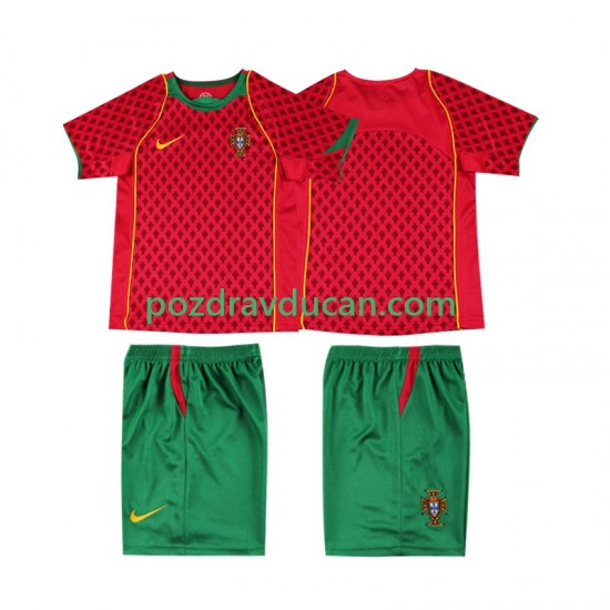 Nogometni Dresovi Portugal Retro Dječji Domaći dres 2004 Kratkih Rukava