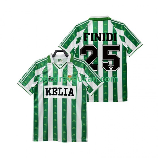 Nogometni Dresovi Real Betis FINIDI 25 1995 1996 Retro Muški Domaći dres Kratkih Rukava