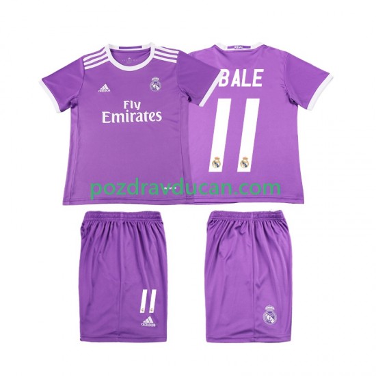 Nogometni Dresovi Real Madrid Bale 11 2016 2017 Retro Dječji Gostujući dres Kratkih Rukava