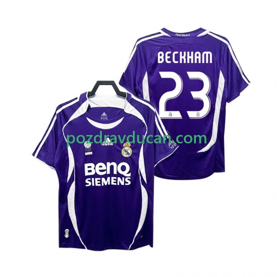 Nogometni Dresovi Real Madrid Beckham 23 2007 Retro Muški Gostujući dres 2006 Kratkih Rukava