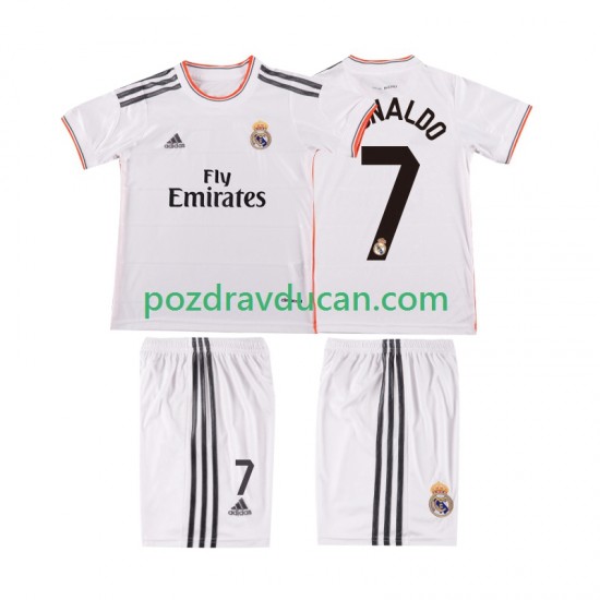 Nogometni Dresovi Real Madrid Cristiano Ronaldo 7 2013 2014 Retro Dječji Domaći dres Kratkih Rukava
