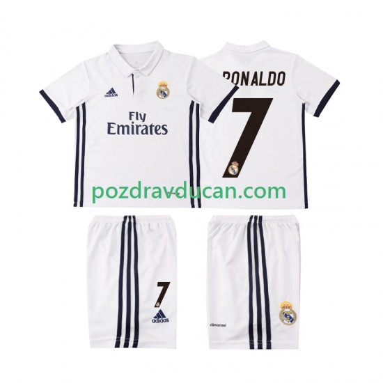 Nogometni Dresovi Real Madrid Cristiano Ronaldo 7 2016 2017 Retro Dječji Domaći dres Kratkih Rukava