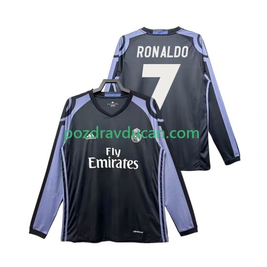 Nogometni Dresovi Real Madrid Cristiano Ronaldo 7 2016 2017 Retro Muški Treći dres Dugi Rukav