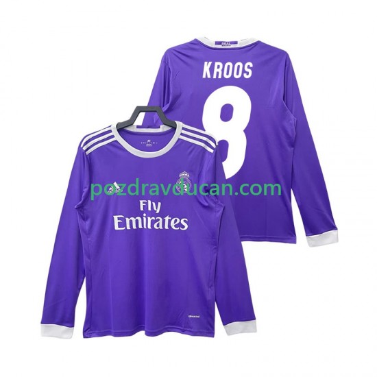 Nogometni Dresovi Real Madrid KROOS 8 2016 2017 Retro Muški Gostujući dres Dugi Rukav