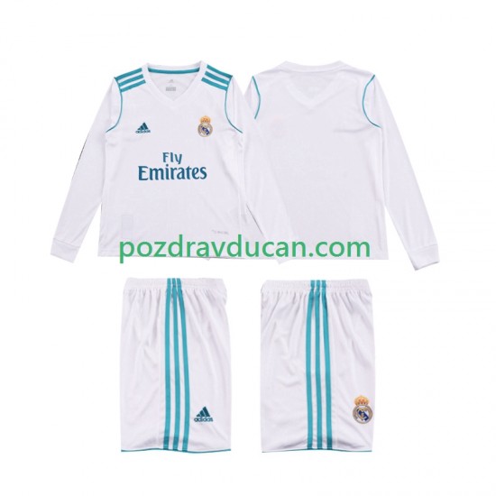 Nogometni Dresovi Real Madrid 2017 2018 Retro Dječji Domaći dres Dugi Rukav