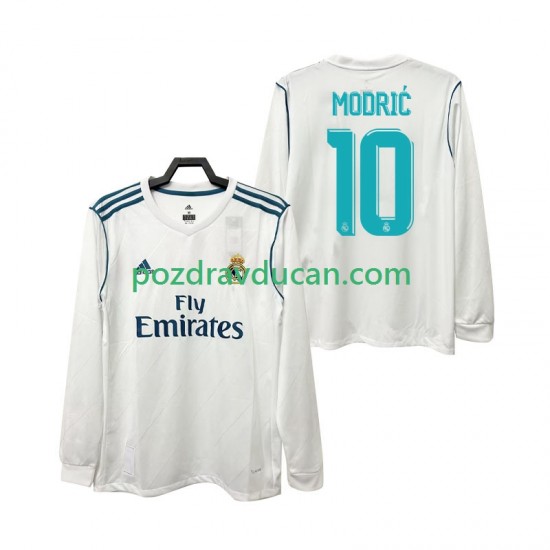 Nogometni Dresovi Real Madrid Modrić 10 2017 2018 Retro Muški Domaći dres Dugi Rukav