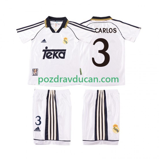 Nogometni Dresovi Real Madrid R CARLOS 3 2000 Retro Dječji Domaći dres 1998 Kratkih Rukava