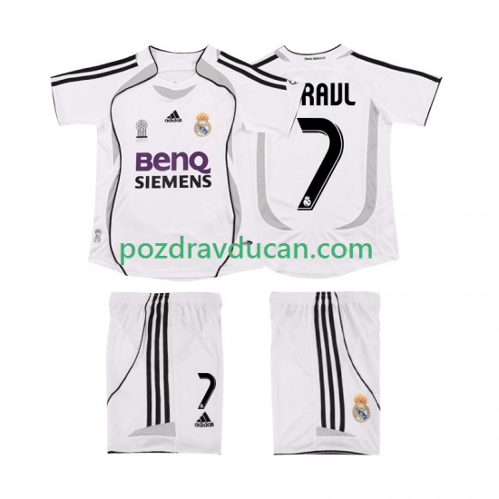 Nogometni Dresovi Real Madrid RAUL 7 2007 Retro Dječji Domaći dres 2006 Kratkih Rukava