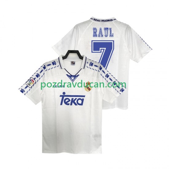 Nogometni Dresovi Real Madrid RAUL 7 1996 1997 Retro Muški Domaći dres Kratkih Rukava
