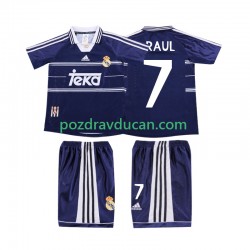 Nogometni Dresovi Real Madrid RAUL 7 Retro Dječji Gostujući dres 1998 1999 Kratkih Rukava