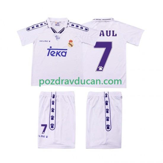 Nogometni Dresovi Real Madrid RAUL 7 1996 Retro Dječji Domaći dres 1994 Kratkih Rukava