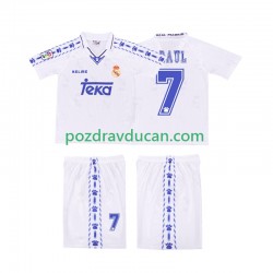 Nogometni Dresovi Real Madrid RAUL 7 1996 1997 Retro Dječji Domaći dres Kratkih Rukava