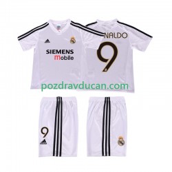 Nogometni Dresovi Real Madrid RONALDO 9 5 Retro Dječji Domaći dres 2002 2004 Kratkih Rukava