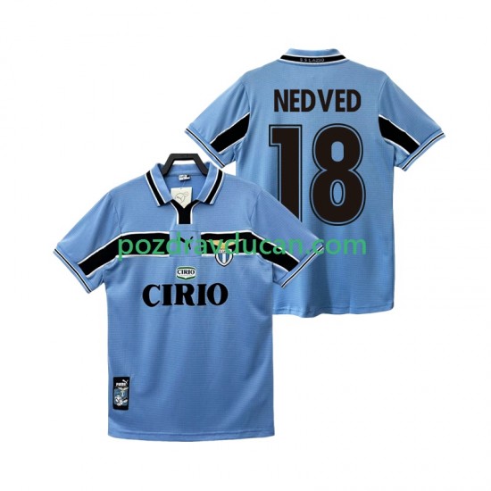 Nogometni Dresovi SS Lazio NEDVED 18 Retro Muški Domaći dres 1998 1999 Kratkih Rukava