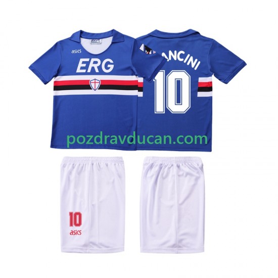 Nogometni Dresovi Sampdoria MANCINI 10 1990 1991 Retro Dječji Domaći dres Kratkih Rukava