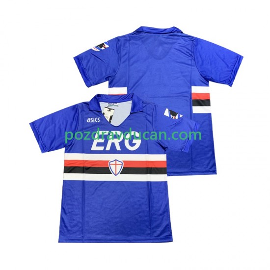 Nogometni Dresovi Sampdoria 1990 1991 Retro Muški Domaći dres Kratkih Rukava