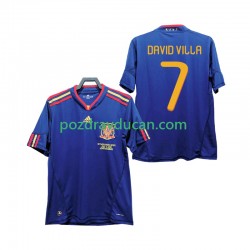 Nogometni Dresovi Španjolska DAVID VILLA 7 Retro Muški Gostujući dres 2010 Kratkih Rukava