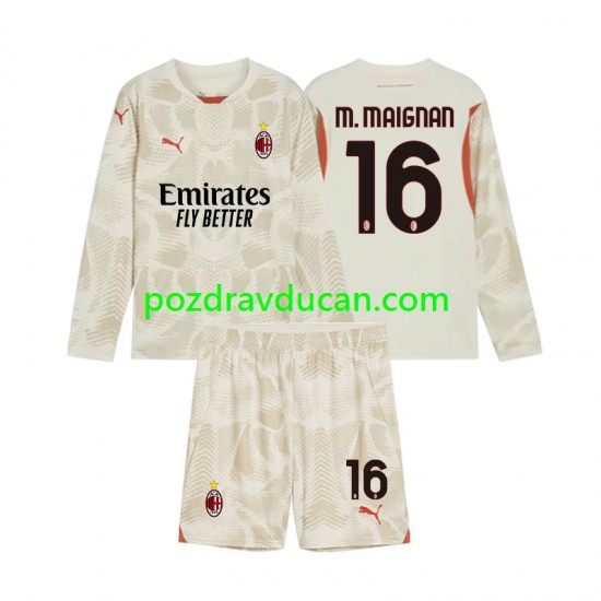 Nogometni Dresovi AC Milan Mike Maignan 16 Vratar Dječji Treći dres 2024-2025 Dugi Rukav