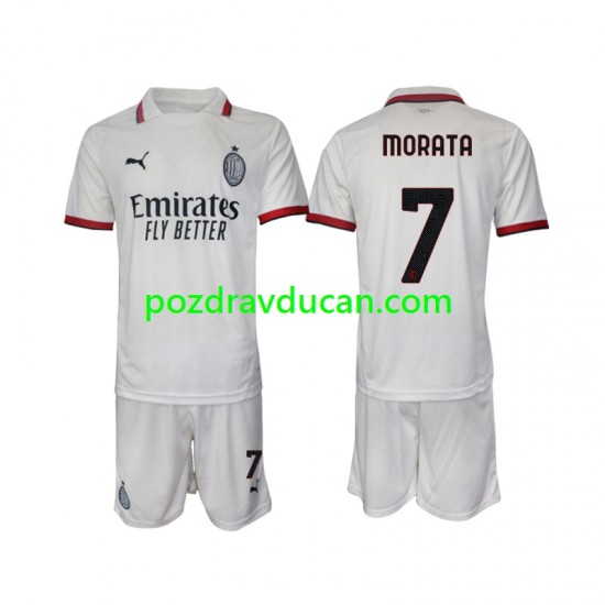 Nogometni Dresovi AC Milan Morata 7 Dječji Gostujući dres 2024-2025 Kratkih Rukava