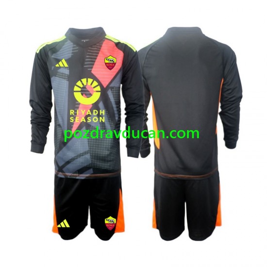 Nogometni Dresovi Roma Vratar Dječji Domaći dres 2024-2025 Dugi Rukav