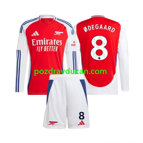 Nogometni Dresovi Arsenal Martin Odegaard 8 Dječji Domaći dres 2024-2025 Dugi Rukav