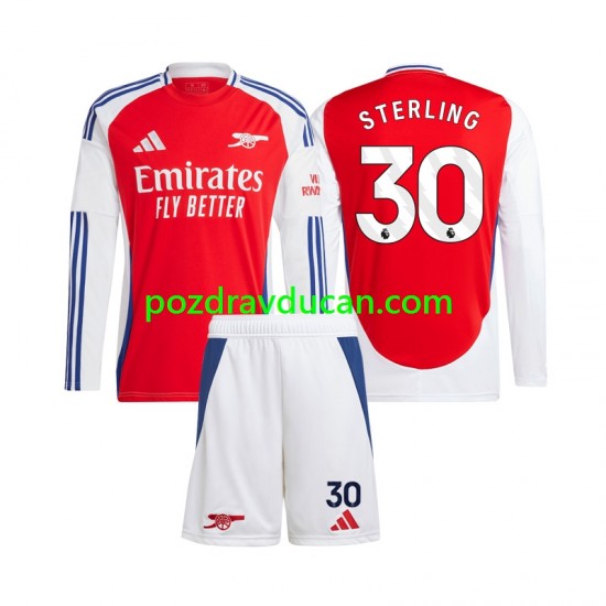 Nogometni Dresovi Arsenal Raheem Sterling 30 Dječji Domaći dres 2024-2025 Dugi Rukav