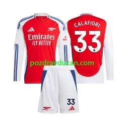 Nogometni Dresovi Arsenal Riccardo Calafiori 33 Dječji Domaći dres 2024-2025 Dugi Rukav