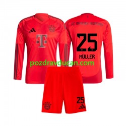 Nogometni Dresovi FC Bayern München Thomas Muller 25 Dječji Domaći dres 2024-2025 Dugi Rukav