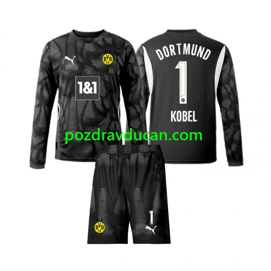 Nogometni Dresovi Borussia Dortmund Gregor Kobel 1 Vratar Dječji Četvrti dres 2024-2025 Dugi Rukav