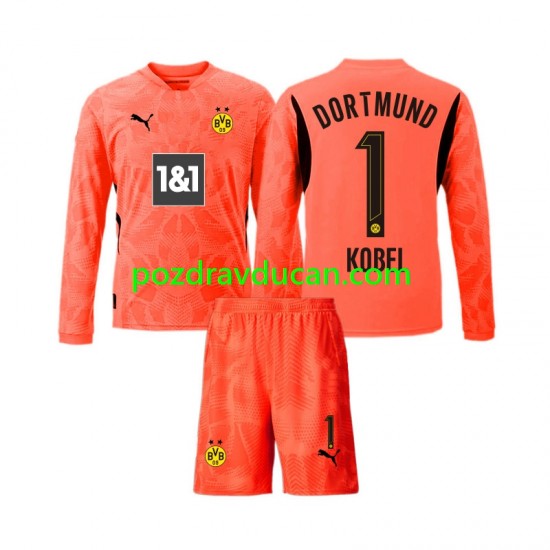 Nogometni Dresovi Borussia Dortmund Gregor Kobel 1 Vratar Dječji Treći dres 2024-2025 Dugi Rukav