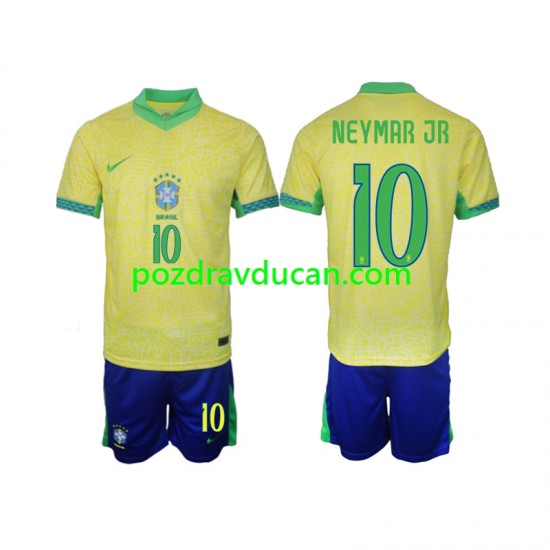 Nogometni Dresovi Brazil Neymar JR 10 Dječji Domaći dres 2024 Kratkih Rukava