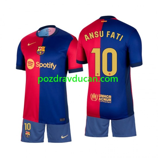 Nogometni Dresovi FC Barcelona Ansu Fati 10 Dječji Domaći dres 2024-2025 Kratkih Rukava