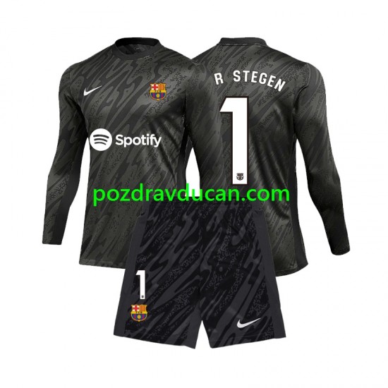 Nogometni Dresovi FC Barcelona Ter Stegen 1 Vratar Dječji Treći dres 2024-2025 Dugi Rukav