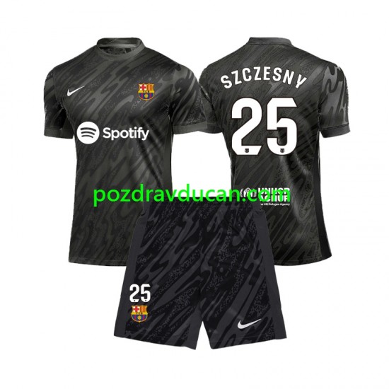 Nogometni Dresovi FC Barcelona Wojciech Szczesny 25 Vratar Dječji Gostujući dres 2024-2025 Kratkih Rukava