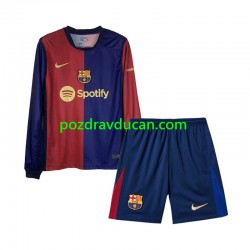 Nogometni Dresovi FC Barcelona Dječji Domaći dres 2024-2025 Dugi Rukav