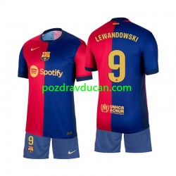Nogometni Dresovi FC Barcelona Lewandowski 9 Dječji Domaći dres 2024-2025 Kratkih Rukava