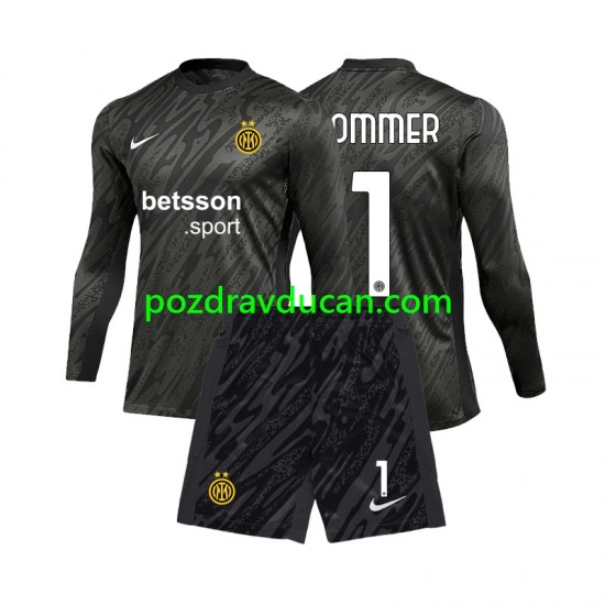 Nogometni Dresovi Inter Milan Yann Sommer 1 Vratar Dječji Treći dres 2024-2025 Dugi Rukav