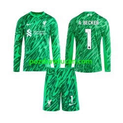 Nogometni Dresovi Liverpool Alisson Becker 1 Vratar Dječji Gostujući dres 2024-2025 Dugi Rukav