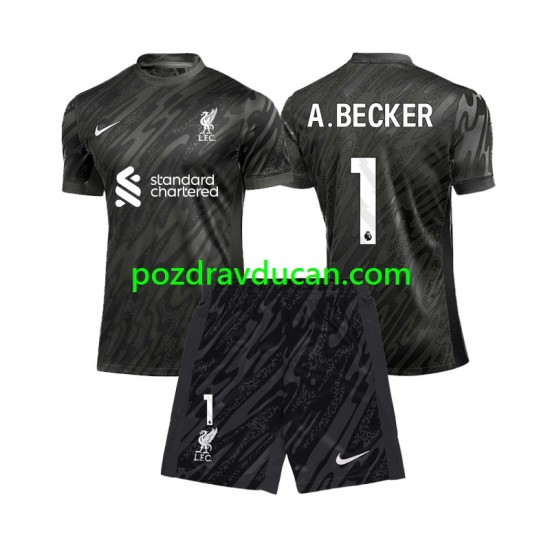 Nogometni Dresovi Liverpool Alisson Becker 1 Vratar Dječji Domaći dres 2024-2025 Kratkih Rukava